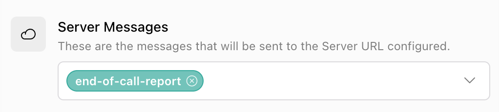 Vapi ServerMessages setting