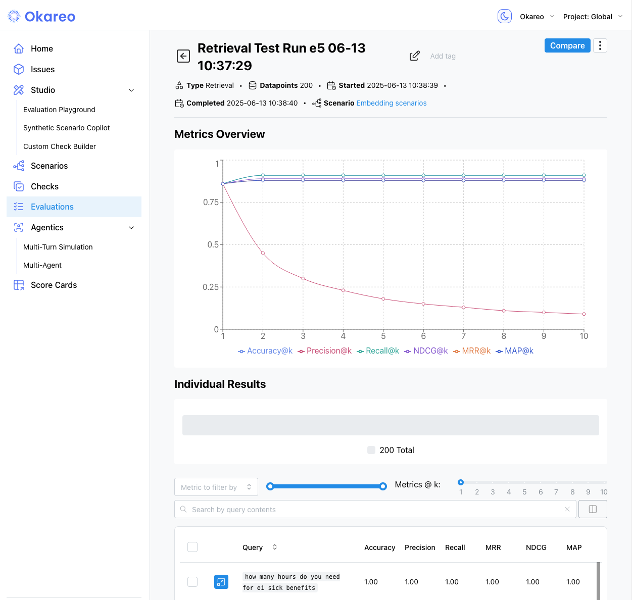 Okareo Embedding Evaluation