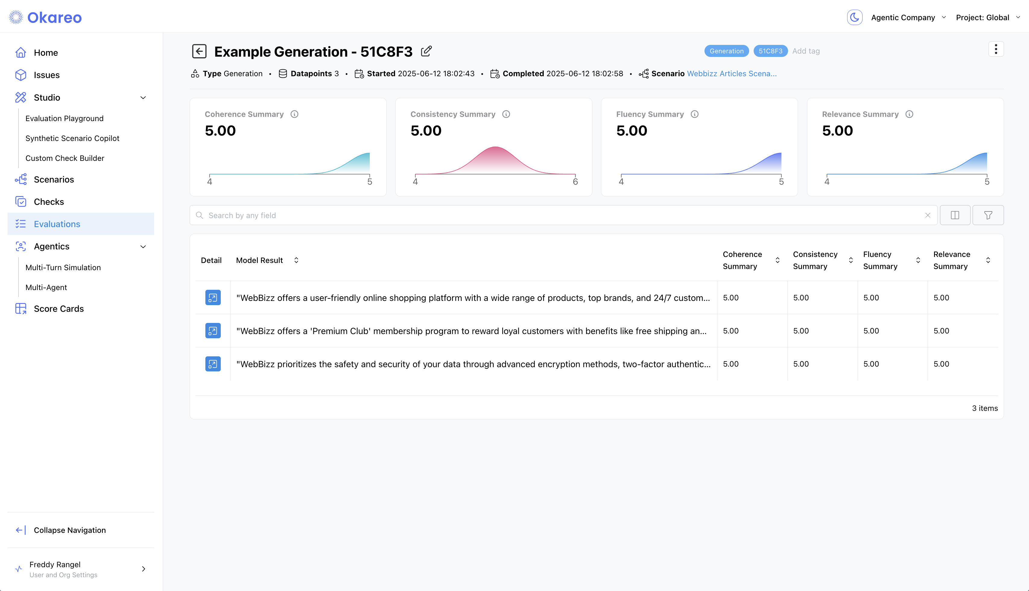 Okareo Simple Evaluation